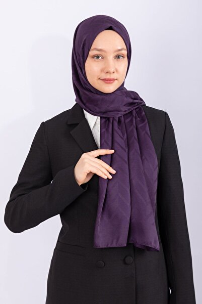 hijabchi Zigzag Jacquard Mătăsos Importat - Prune