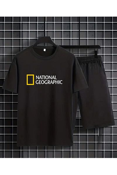 Limon National Geographic Printed Unisex White Suit Set