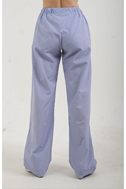 Zelish My Sister Поплінові блакитно-білі смугасті штани
