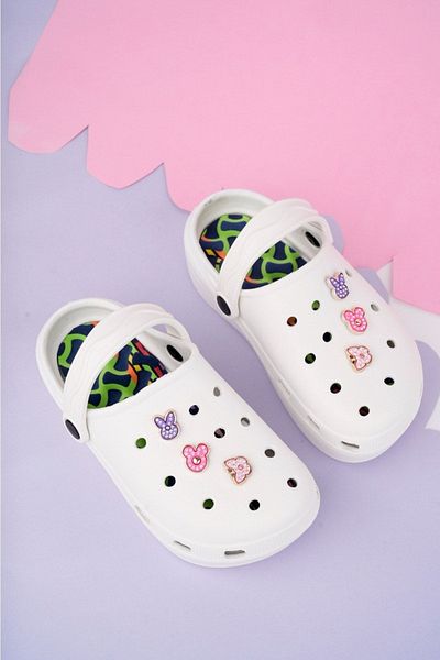 LUCKY COLLECTİON Massage Sole High Scale Stone Children's Slippers Cross