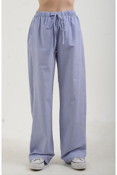 Zelish My Sister Поплінові блакитно-білі смугасті штани