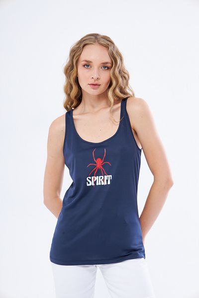 YÜKSEL IŞIK Navy Blue Spirit Printed Thick Strap Athlete Undershirt