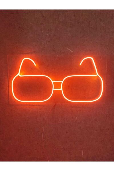 dekoraven Gözlük Neon Led Tabela Vintage