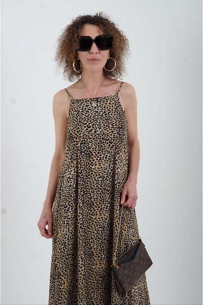 Zelish My Sister Rochie cu bretele subțiri cu imprimeu leopard