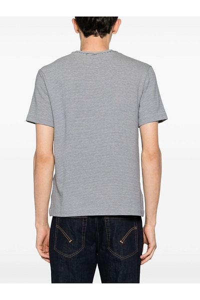 Emporio Armani Tricou cu dungi albastru-alb pentru bărbați - decolteu, mânecă scurtă - 3D1T7Q 1J6BZ-F725