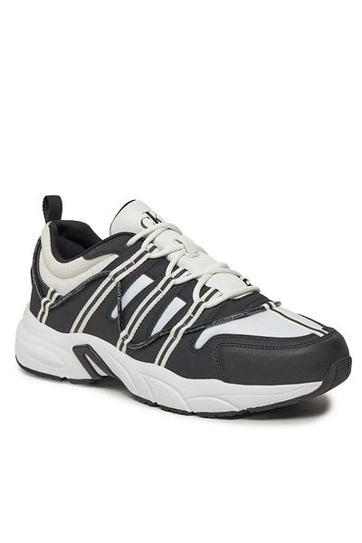 Calvin Klein Men's Brand Logo Lace-up Non-Slip Sole Casual White Sneaker YM0YM00918-01W