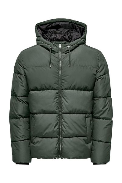 Only & Sons Ανδρικό παλτό από ανθρακί Onsmelvın Life Hood Puffer Otw Vd 22020857 -16