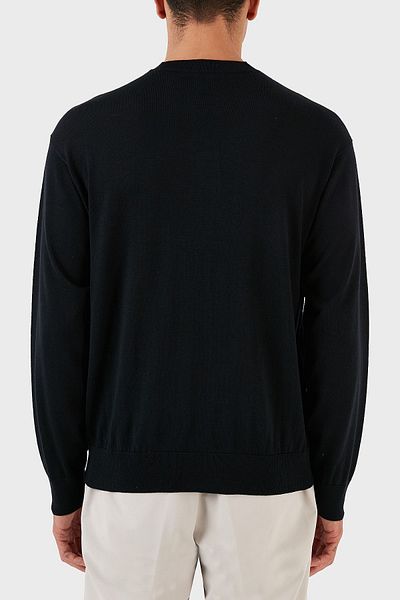 Emporio Armani Мъжки пуловер с кръгло деколте с лого на марката, стандартна кройка, тъмносин 6R1MXG 1MNGZ-F904