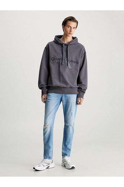 Calvin Klein Pánské modré džíny s běžným pasem bavlněné logo se vzorem J30J324195-1A4