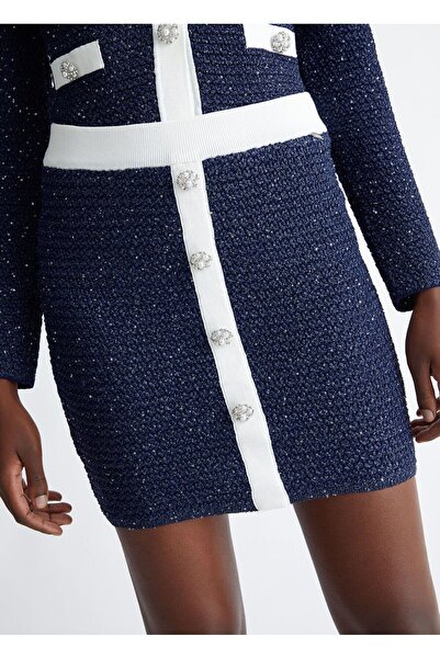 Liu Jo Жіночий тканий матеріал, звичайний, прямий крій, синя спідниця MA4131MA55N-C3392