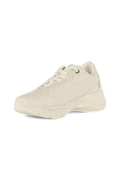 Emporio Armani Women's Solid Color Logo Cream Sneakers X3X217 XF782-01015