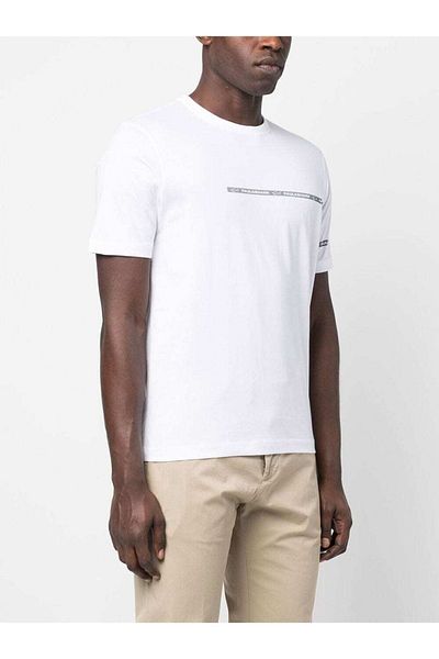 PAUL&SHARK Ανδρικό λογότυπο Basic Regular Fit κοντομάνικο λευκό μπλουζάκι 23411033 -010