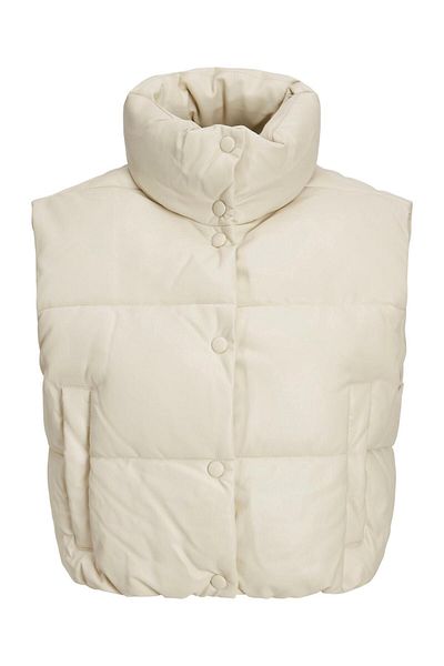 Jack & Jones Jack Jones Jxbreezy Faux Leather Short Vest Otw Women's White Vest12236382-01