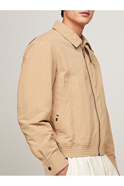 Tommy Hilfiger Men's Brand Logo Detailed Regular Fit Long Sleeve Brown Coat