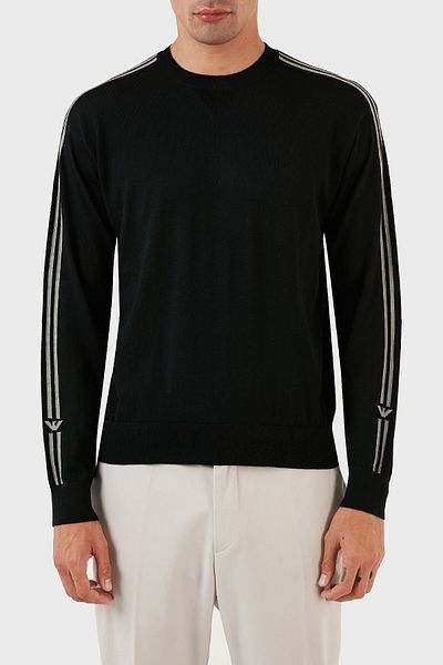 Emporio Armani Με λογότυπο Crew λαιμόκοψη κανονική εφαρμογή μάλλινο πουλόβερ Ανδρικό πουλόβερ 6R1MXG 1MNGZ F093