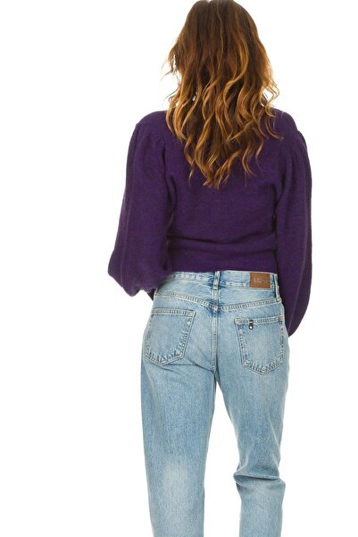 Liu Jo Kadın Yün V Yaka Uzun Kollu Mor Kazak Wf1554ma79l-mor