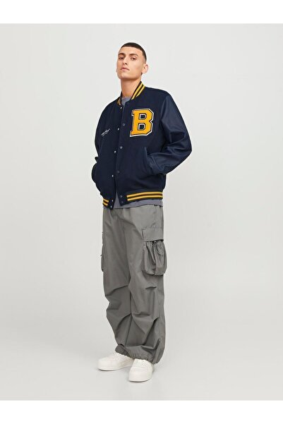 Jack & Jones Jack Jones Jorcollege Вовняна куртка-бомбер Noos Erkek Lacivert2 Ceket 12241559-15