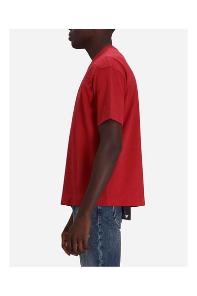 Emporio Armani Tricou roșu casual pentru bărbați, bumbac, cu sigla, 3D1T94 1JWZZ-0363