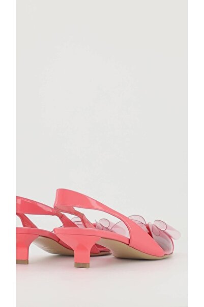 Emporio Armani Women's Short Heeled Pink Classic Heeled Shoes with Back Straps X3e430 Xn249-q913