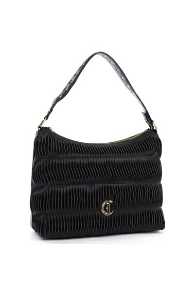 Just Cavalli Women's Brand Logo Detailed Multi-Card Compartment Daily Black Shoulder Bag 76RA4BFB ZSA75-899