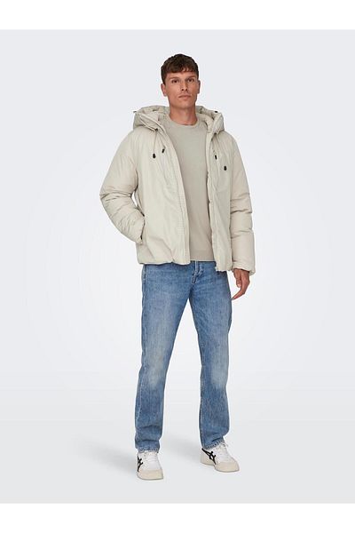 Only & Sons Onszane Hood Jacket Otw Ανδρικό Γκρι Παλτό 22025741 -05
