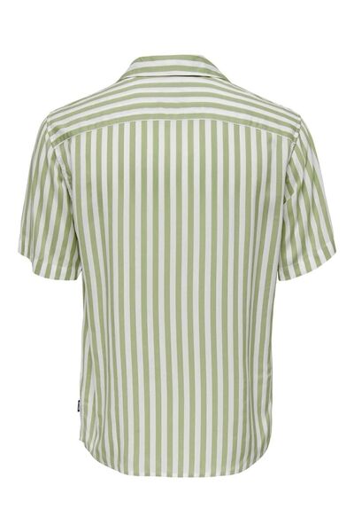 Only & Sons Чоловіча сорочка світло-зелена 22013267 Onswayne Lıfe Ss Vıscose Shırt Noos