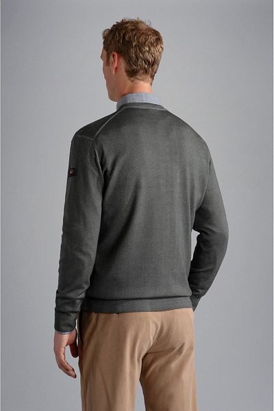 PAUL&SHARK Men's V-neck Long Sleeve Slim Fit Gray Sweater13311031-761