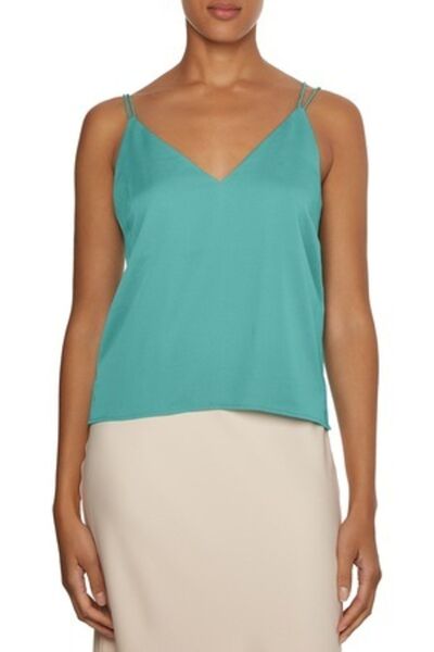 Calvin Klein Kadın Pamuklu V Yaka Regular Fit Yeşil Gömlek K20k203781-l7r