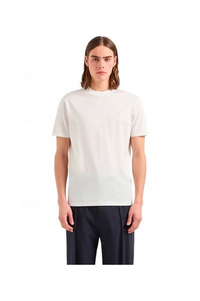 Emporio Armani Men's Cotton Short Size Relaxed Fit Daily Ecru T-Shirt EM000079 AF10094-U1105