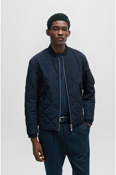 BOSS Erkek Logolu Günlük Kullanım Terletmez Kumaş Lacivert Ceket 50505111-404