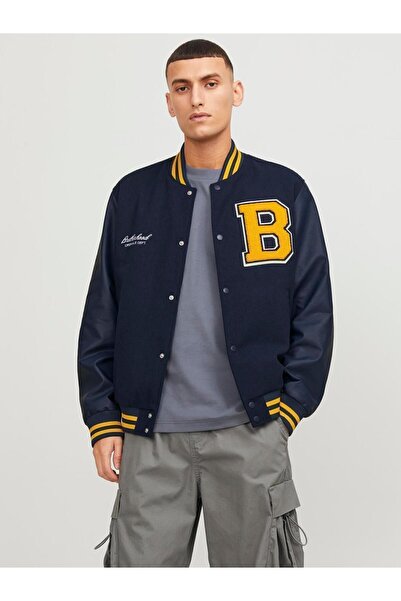 Jack & Jones Jack Jones Jorcollege Вовняна куртка-бомбер Noos Erkek Lacivert2 Ceket 12241559-15