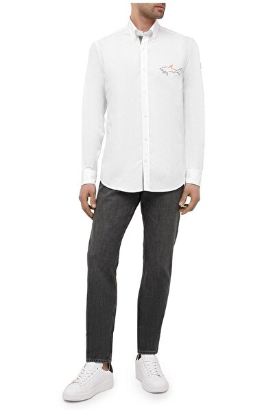 PAUL&SHARK Men's Cotton Long Sleeve Button Closure White Shirt21413464-010