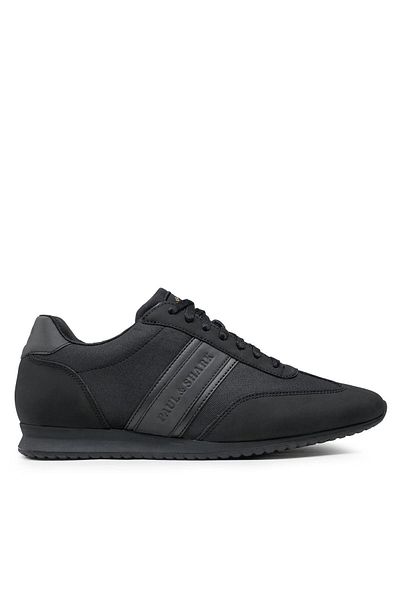 PAUL&SHARK Men's Lace-up Brand Logo Sports Style Black Sneakers12318008-011