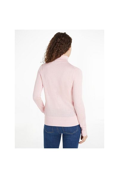 Tommy Hilfiger Women's Logo Round Neck Long Sleeve Casual Powder Sweater WW0WW40982-TJQ