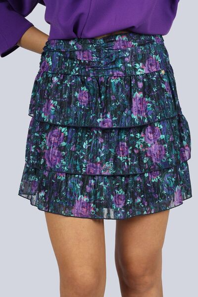 Liu Jo Women's Regular Waisted Mini Length Daily Purple Skirt MF3408T3698-Q9905