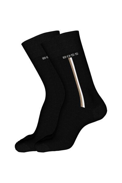 BOSS Men's Cotton Logo Woven Fabric Black Socks50478336-001
