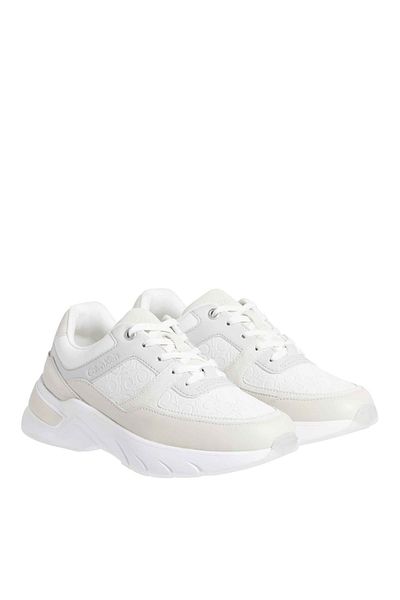 Calvin Klein Tx Ecru Women's Sneakers - New Model Patterned, HW0HW018690F9 Tex