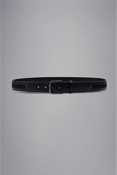 PAUL&SHARK Men's Brand Logo Leather Daily Use Black Belt24416003-011