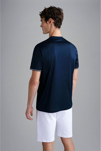 PAUL&SHARK Men's Brand Logo Cotton Regular Fit Casual Navy Blue T-Shirt24411015-013