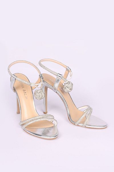 Sofia Baldi Pantofi de seară de damă cu toc înalt, comozi, model plat, eleganti, argintii, SB894918-SILVER