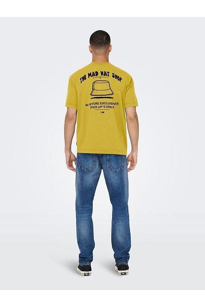 Only & Sons Ανδρικό κίτρινο μπλουζάκι Farris Life Rlx Elon Street Ss Tee 22024796 -22