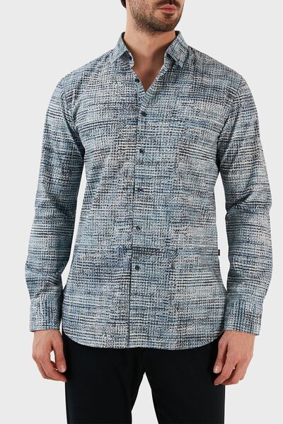 BOSS Pamuklu Uzun Kollu Slim Fit Gömlek Erkek Gömlek 50483188 459