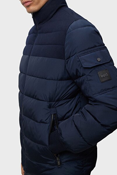 BOSS Dik Yaka Fermuarlı Su İtici Regular Fit Mont Erkek MONT 50499796 404