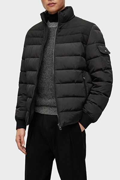 BOSS Dik Yaka Fermuarlı Su İtici Regular Fit Mont Erkek MONT 50499796 001