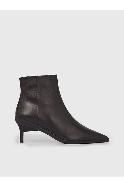 Calvin Klein Dámské kožené boty se špičatou špičkou na vysokém podpatku černé klasické boty na podpatku HW0HW01838-BEH