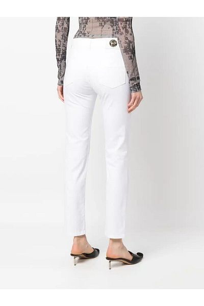 Versace Pantaloni albi casual din bumbac pentru femei 74hab5s0 Cew01-003