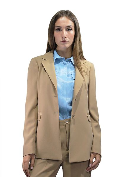 Liu Jo Women's Double Breasted Collar Long Sleeve Padded Camel Jacket WF3093T7982-71320