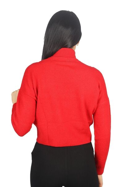 Liu Jo Women's Long Sleeve Patterned Turtleneck Comfortable Red Sweater MF3093MA050-91757