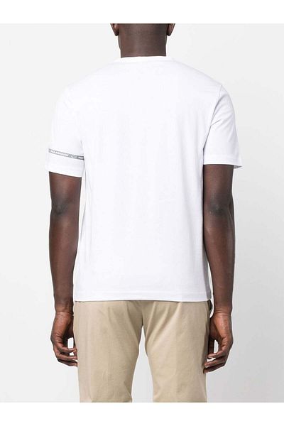PAUL&SHARK Ανδρικό λογότυπο Basic Regular Fit κοντομάνικο λευκό μπλουζάκι 23411033A-010