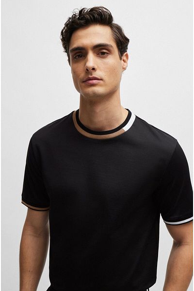BOSS Men's regular fit Short Sleeve Plain Crew Neck Black T-Shirt50513364-001